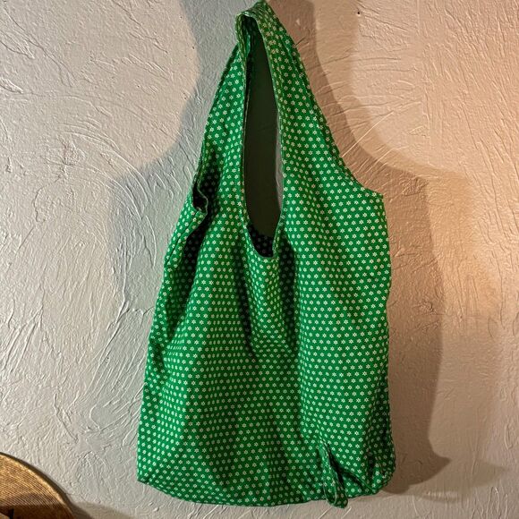 Vintage Y2K Lands' End Green Floral Shopper Tote Bag - Picture 3 of 9